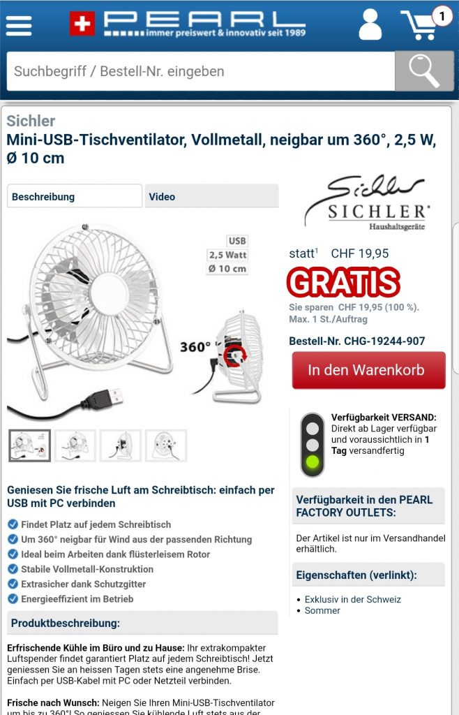 Tischventilator
