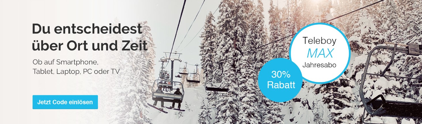 TV-Abo «Teleboy MAX» (Jahresabo) mit 30% Rabatt im ersten Jahr