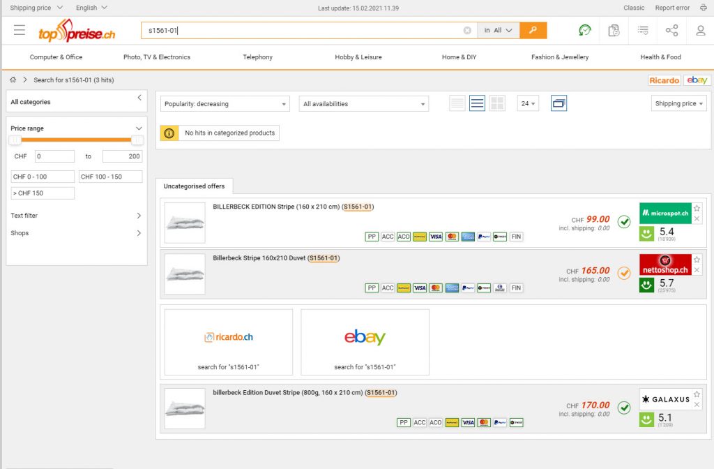 Screenshot Toppreis Billerbeck Stripe