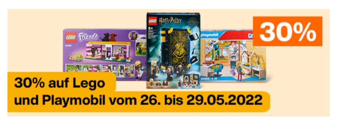 *Vorankündigung* 30% Rabatt auf Lego und Playmobil ab 26.5. bei Migros