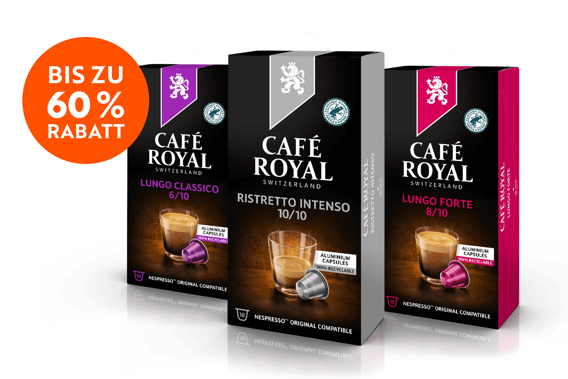 Café Royal: bis zu 60% Rabatt auf Kapseln mit kürzerem Mindesthaltbarkeitsdatum
