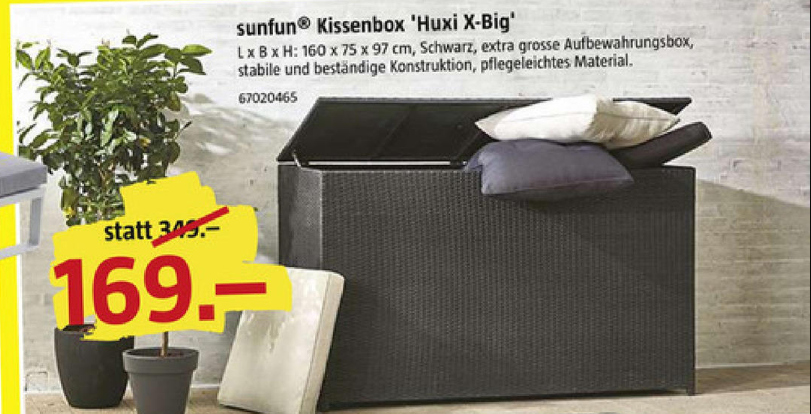 Bauhaus: Top Deals für Outdoor Kissenbox, Einhell Akku-Schlagbohrschrauber u.v.m.