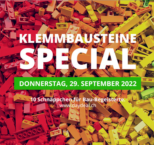 Klemmbaustein-Special bei DayDeal – 10 Schnäppli von 9 bis 18 Uhr, für Gross und Klein