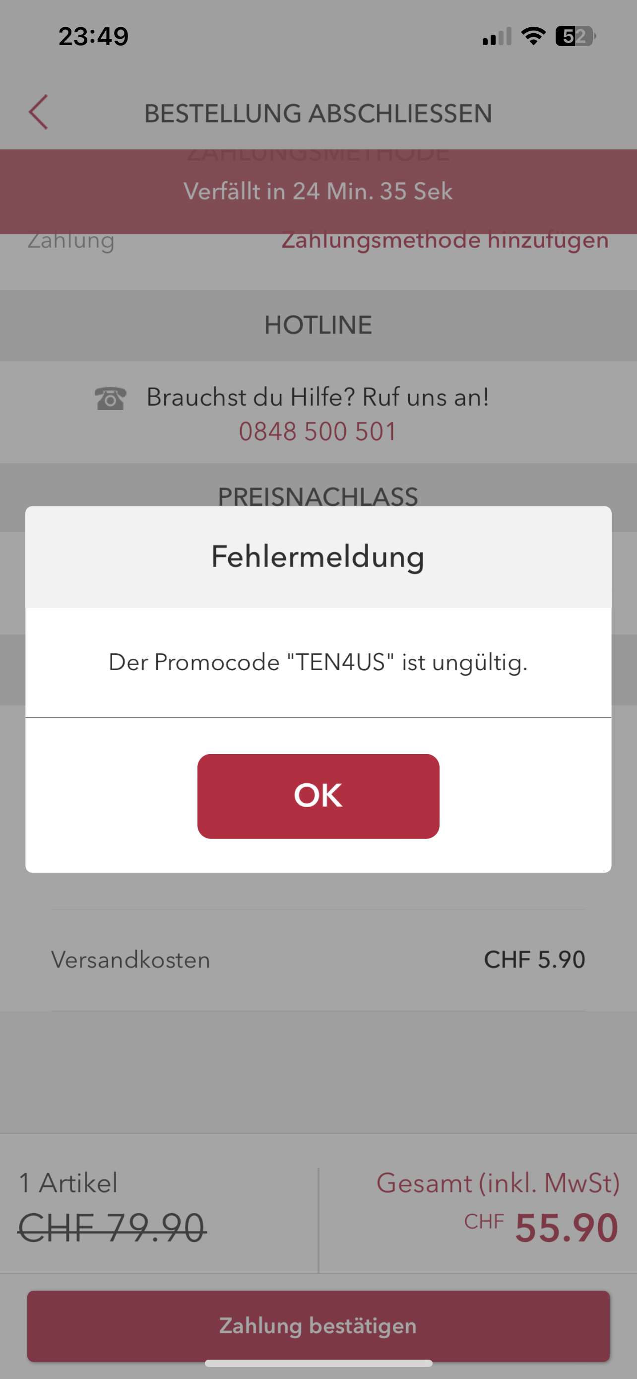 DeinDeal: CHF 10.- Gutschein ab CHF 50.- Preispirat