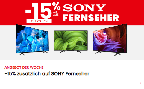 15% Rabatt auf bereits vergünstigte Sony Fernseher bei Conforama
