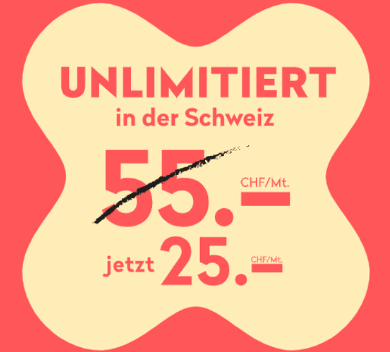 Wingo Fair Flat (Swisscom-Netz, CH alles unlimitiert, 2GB Roaming) für CHF 25.- Lebenslang