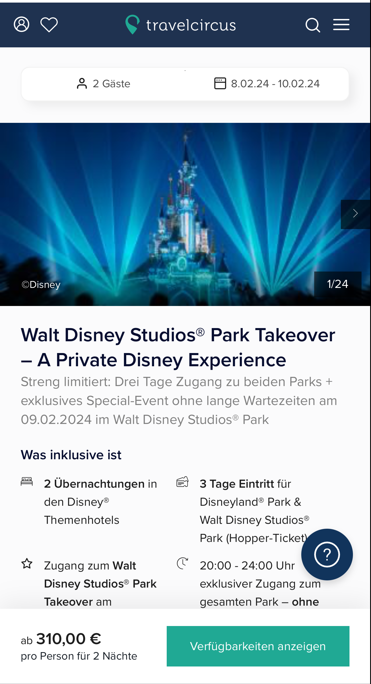 Walt Disney Studios® Park Takeover ab 266€ p.P. im Februar 2024