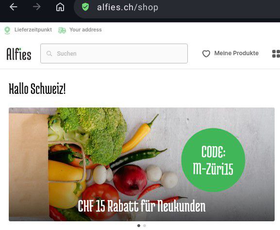 alfies.ch  – 15 Fr Rabattcode mit m-züri15