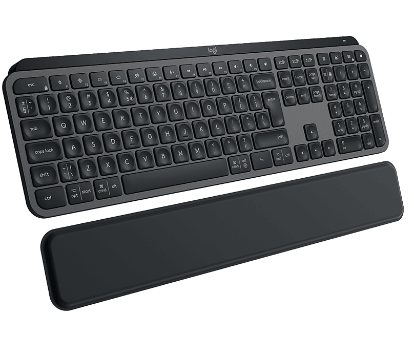 LOGITECH MX Keys S + Palm Rest Kabellose Tastatur (Grafit) bei MediaMarkt
