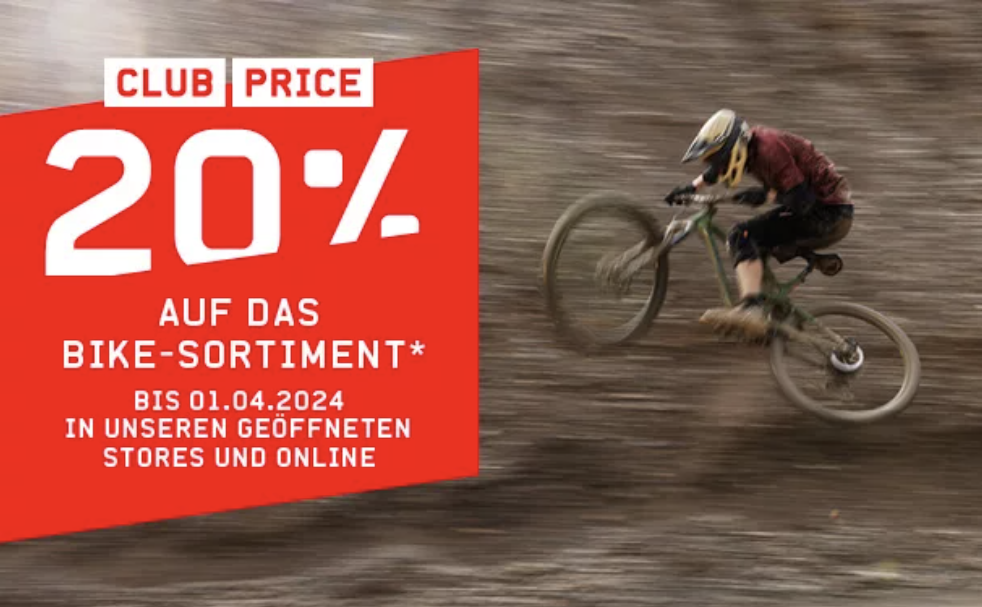 20% auf das Bike-Sortiment bei Ochsner Sport (mit Ausnahmen)