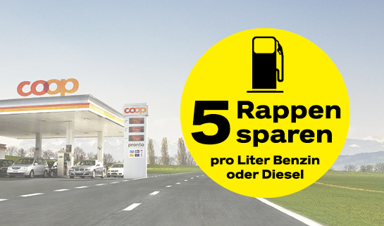 Coop Pronto Gutschein für 5 Rappen pro Liter Rabatt (Benzin & Diesel)