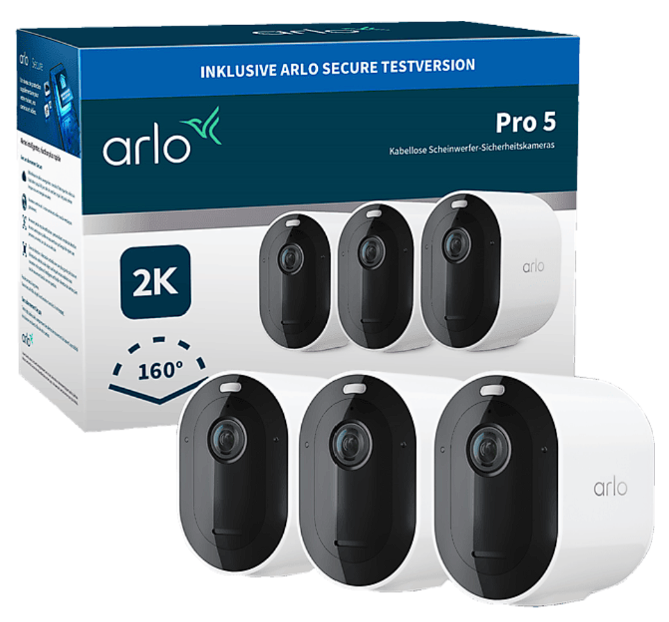 ARLO Pro 5 WLAN Überwachungskamera 3 Kamera-Kit (DCI 2K, 1520×2688) bei MediaMarkt