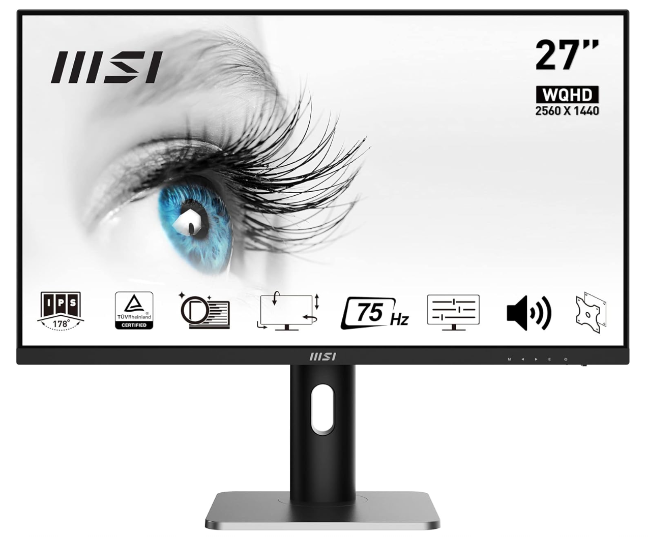 MSI PRO MP273QPDE IPS LED Monitor (27 Zoll, WQHD, 2560×1440@75Hz) bei Amazon