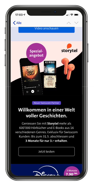 Storytel Hörbücher, e-Books bei Swisscom zum top Preis zu haben