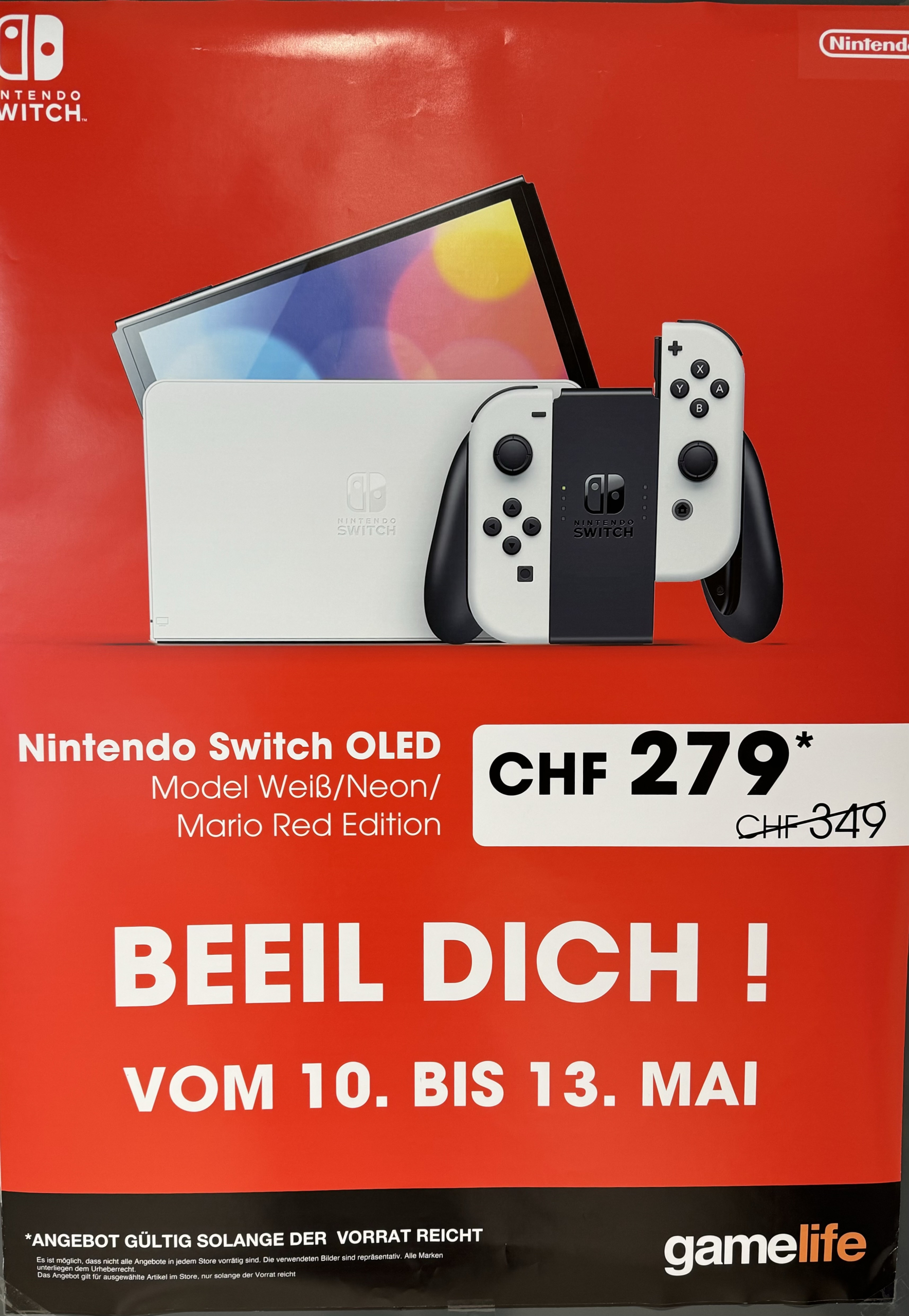 Nintendo Switch OLED Neon/Weiss/Mario Red