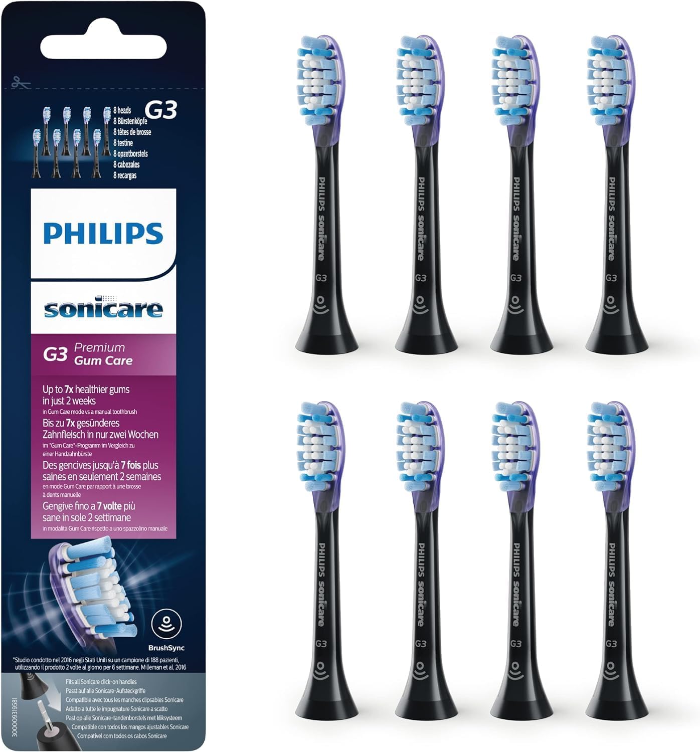 Für empfindliche Zähne – 8x Philips Sonicare Original G3 Premium Gum Care Zahnbürstenköpfe bei Amazon