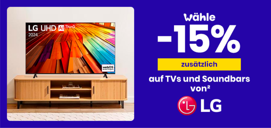 15% zusätzlicher Rabatt auf LG TVs & Soundbars bei Conforama!