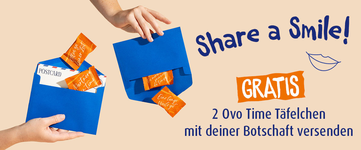 2 Ovo Time Täfelchen mit deiner Botschaft GRATIS versenden 🍫😊