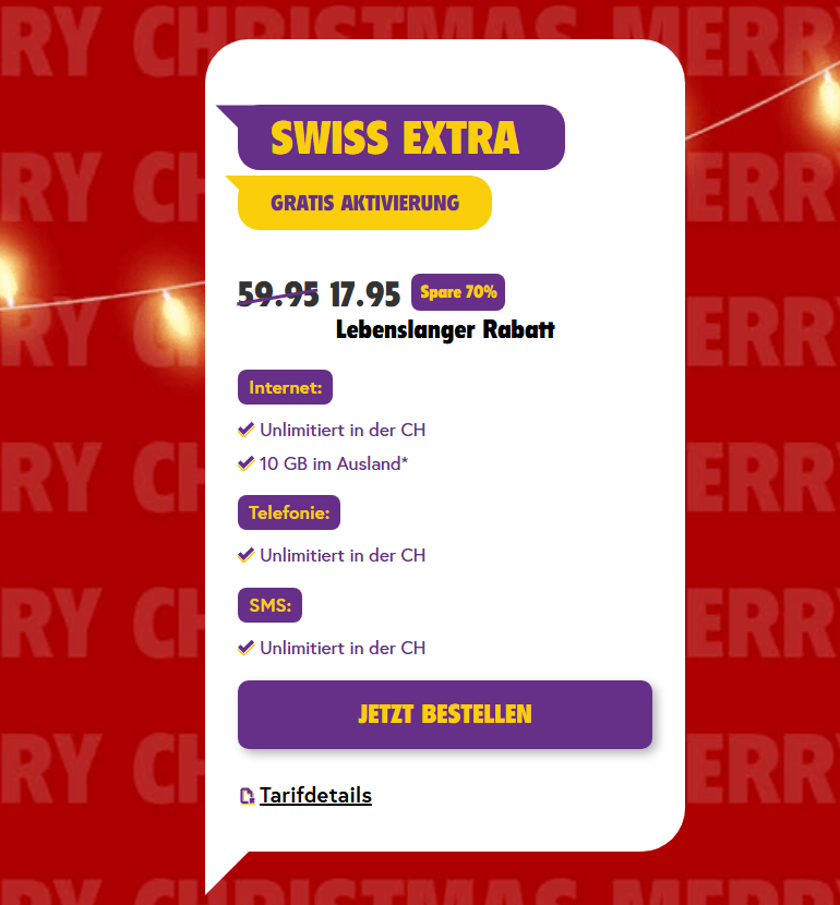 TalkTalk Swiss Extra Mobilfunk-Abo