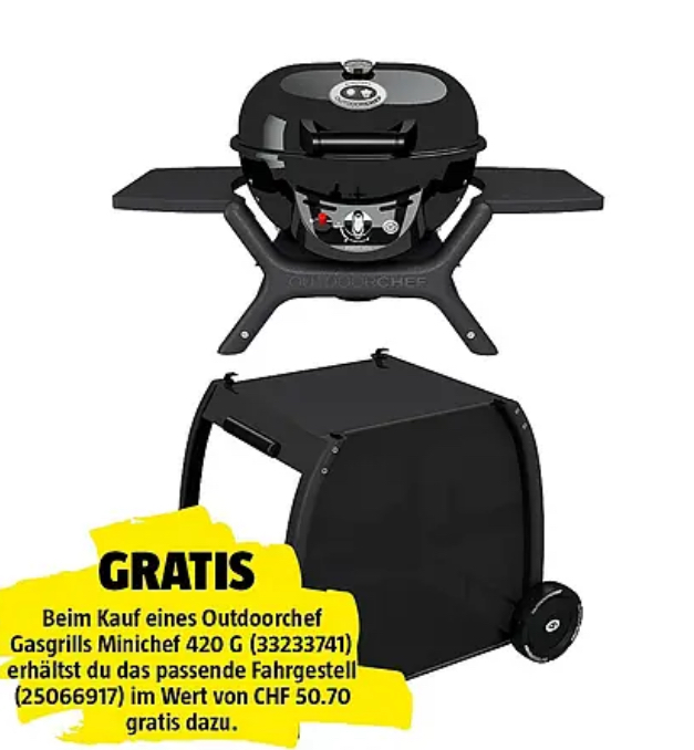Outdoorchef Gasgrill Minichef 420 G inkl. gratis Fahrgestell