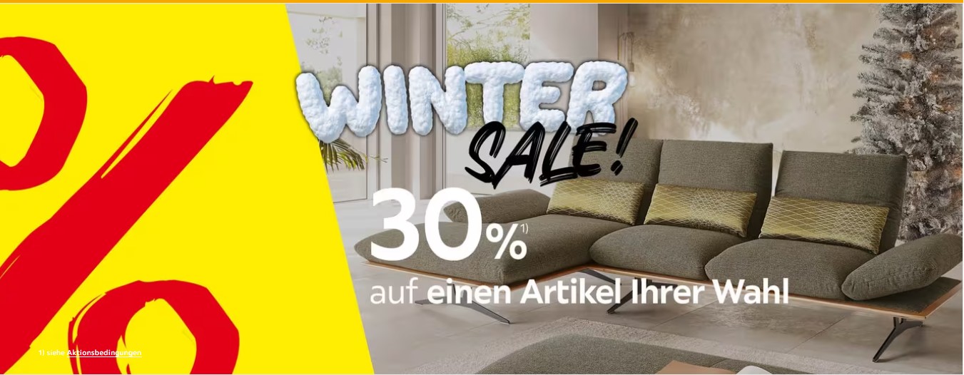 Winter Sale – 30% Rabatt auf einen Artikel deiner Wahl bei XXXLutz
