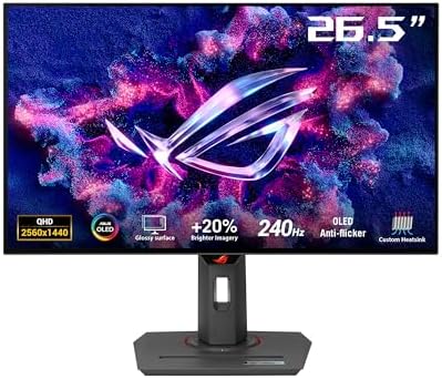 ASUS ROG Strix OLED XG27AQDMG – 27″ QHD WOLED Gaming Monitor – 240Hz, 0,03ms, G-Sync, 99 DCI-P3