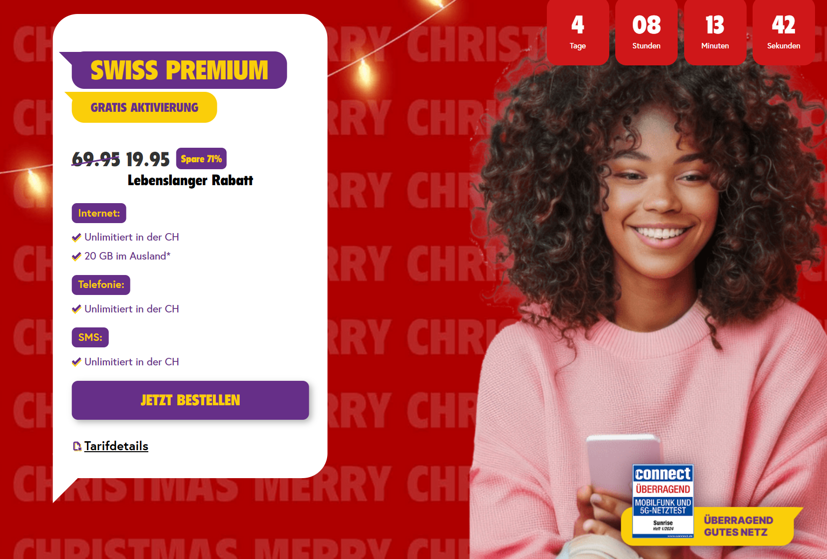 TalkTalk Swiss Premium (CH alles unlimitiert inkl. 5G, 20 GB Roaming im Ausland) + Gratis-Aktivierung