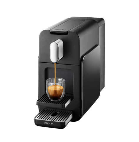 DELIZIO Brava Kapselmaschine (1.3L XL-Wassertank, programmierbare Tasten) in Schwarz, Weiss oder Rot bei Fust
