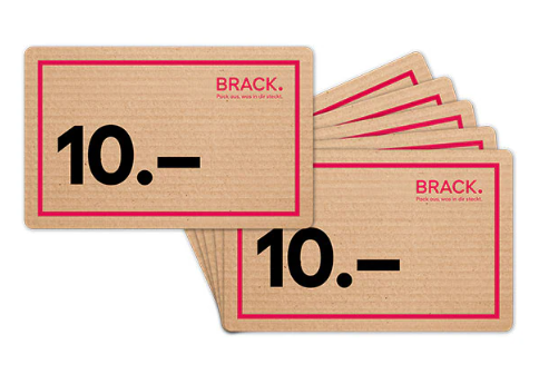 Exklusiver CHF 10.- Gutschein ab CHF 100.- bei Brack mit der App