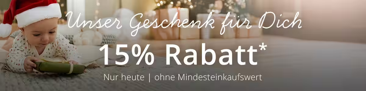 Nur heute 15% Rabatt ohne Mindesteinkaufswert bei Babywalz