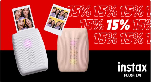 15% Rabatt auf ausgewählte Fujifilm Instax Fotodrucker bei MediaMarkt