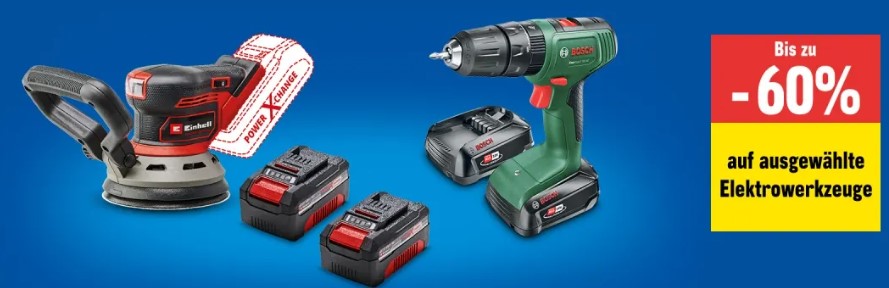 Bis zu 60% Rabatt auf ausgewählte Elektrowerkzeuge