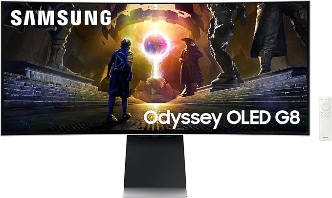 «Samsung Odyssey G85SD Curved Gaming Monitor», 34 Zoll, QD-OLED-Panel, UWQHD, 3440 x 1440 Pixel