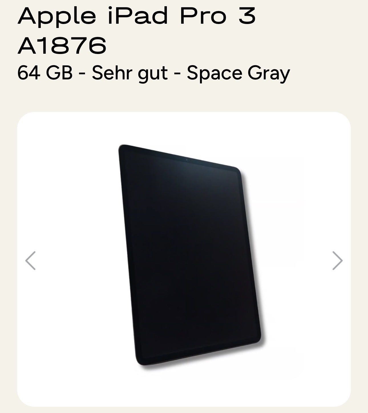Apple iPad Pro 12.9″ 3. Gen – (Gebraucht, sehr guter Zustand)