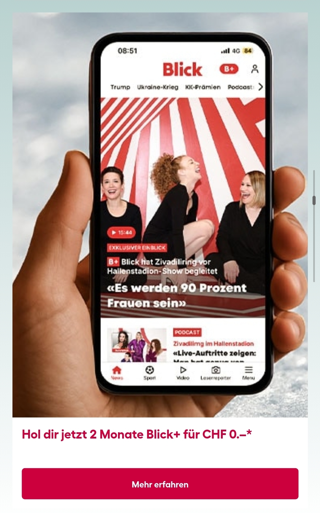 2 Monate Blick+ gratis per Brack App