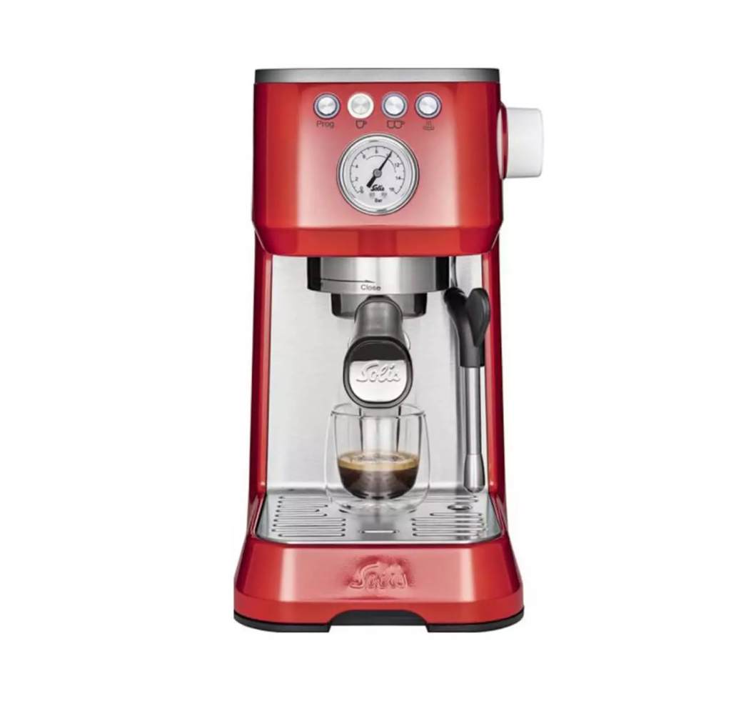 Solis Barista Perfetta Plus Siebträgermaschine rot