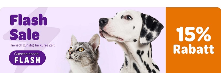 Zooplus: 15% Rabatt auf ALLES (nur heute)
