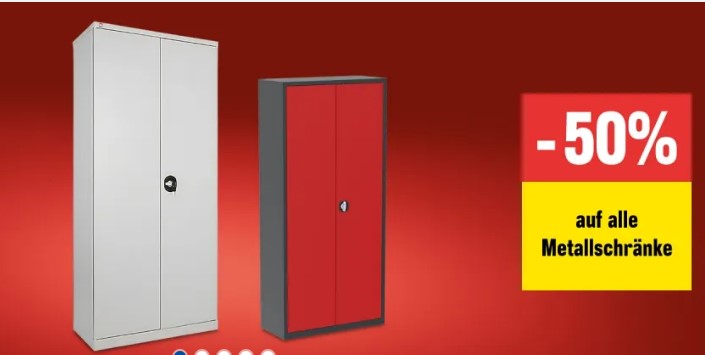 50% Rabatt auf alle Metallschränke bei Jumbo