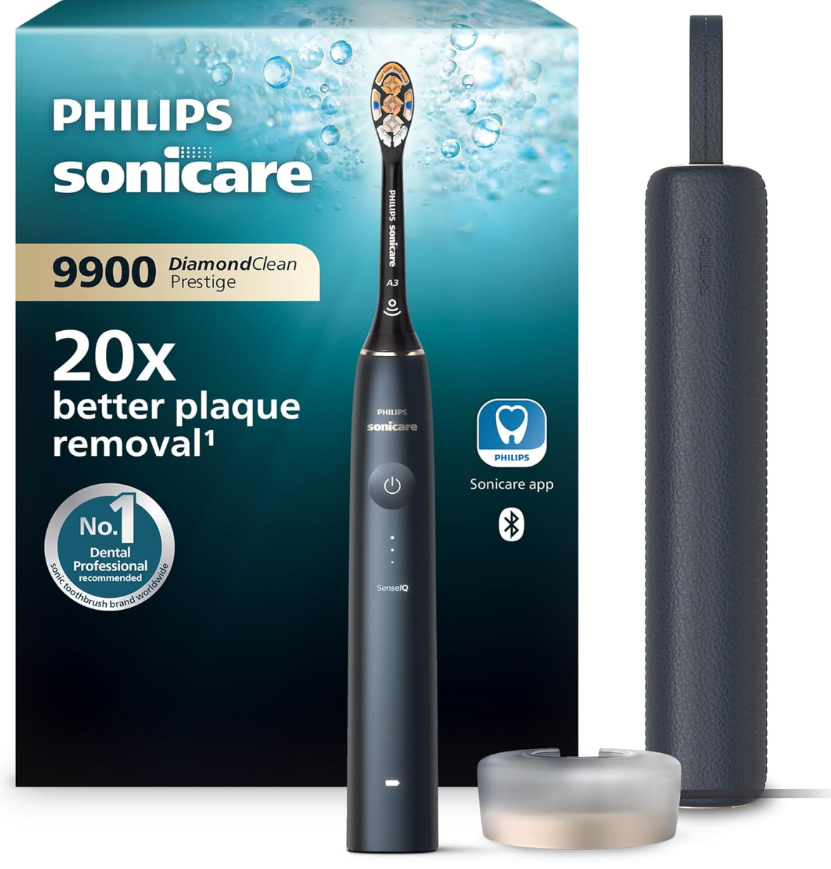 Philips Sonicare DiamondClean Prestige 9900 elektrische Zahnbürste inkl. Bürstenkopf und Ladeetui bei Amazon