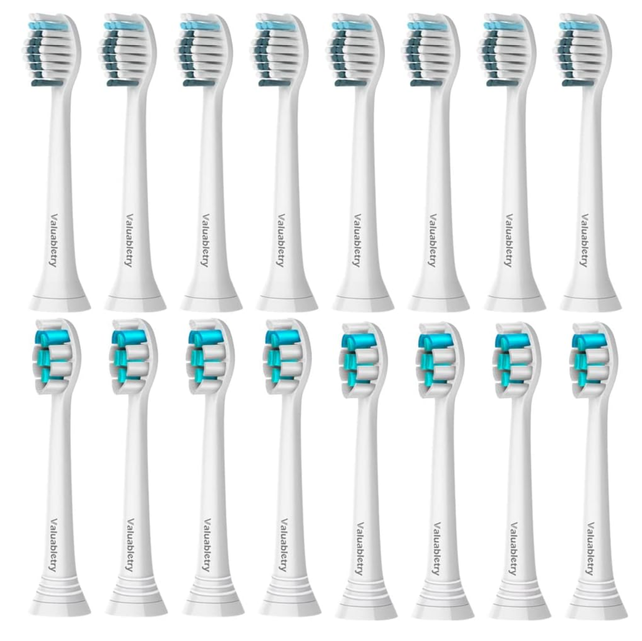 16 Ersatz-Zahnbürstenköpfe kompatibel mit Philips Sonicare (8er Whitening Clean und 8er Precision Clean)