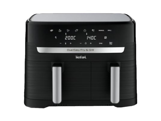 TEFAL Dual Easy Fry & Grill (EY905MCH) Heissluftfritteuse inkl. Messer-Set