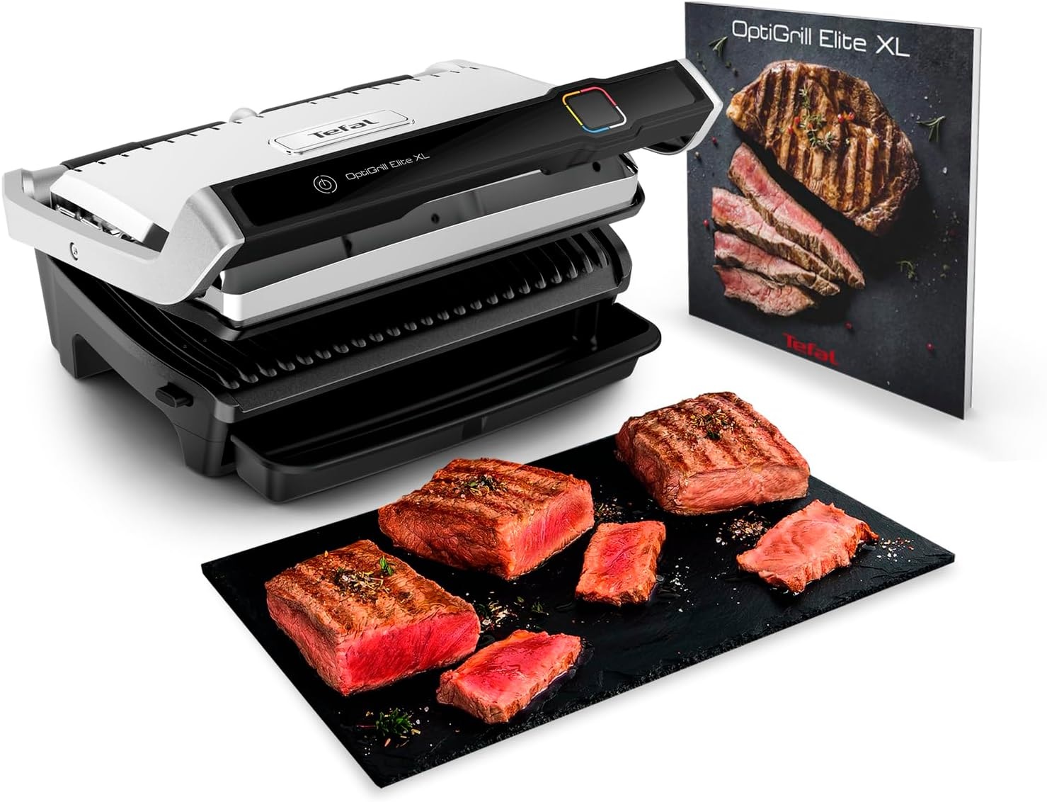 Tefal OptiGrill Elite XL Kontaktgrill (2200 Watt, 16 Programme, Digitales Display)