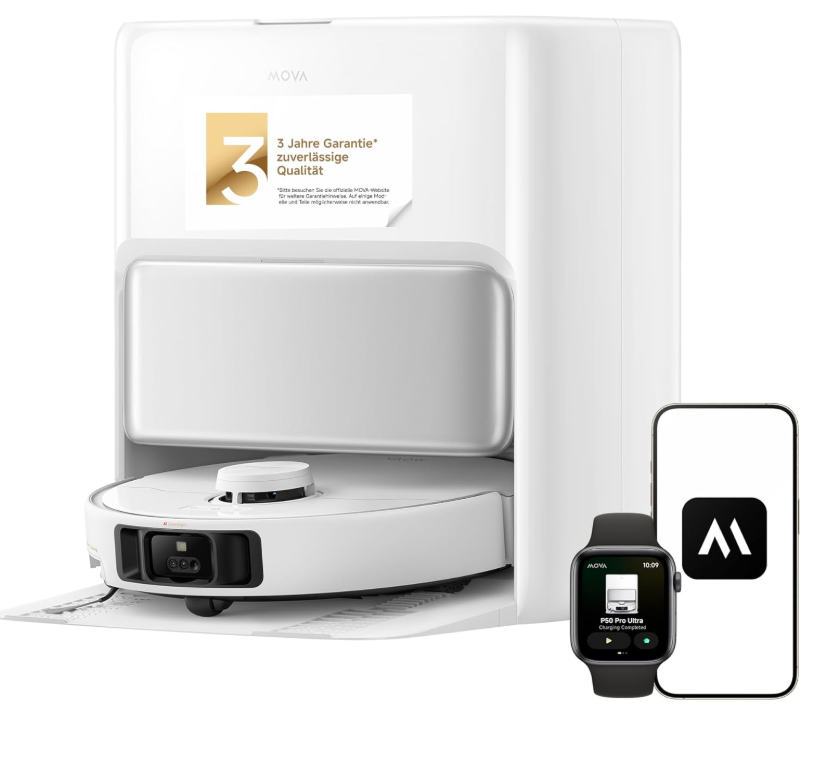 Mova P50 Pro Ultra Staubsaugerroboter mit Mopp (19’000 Pa) zum neuen Bestpreis bei Amazon