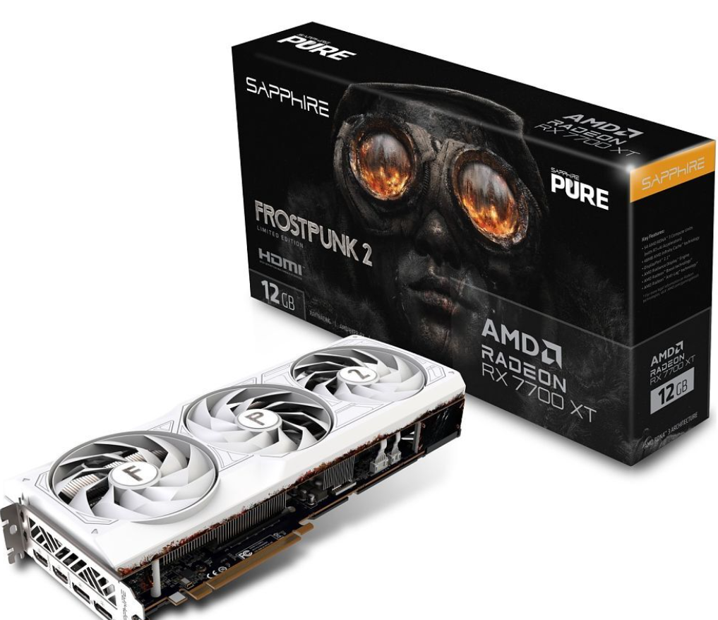 SAPPHIRE Radeon RX 7700 XT Pure Frost Punk 2 Edition, Radeon RX 7700 XT, 12 GB GDDR6 bei Amazon