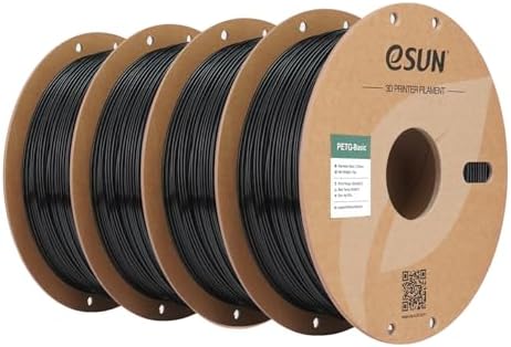 eSUN PETG Basic Black Filament 1.75 mm, Black, 4×1 kg (6,12CHF / kg)