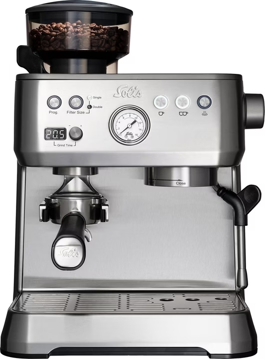 Solis Grind & Infuse Perfetta Siebträgermaschine silber Type 1019