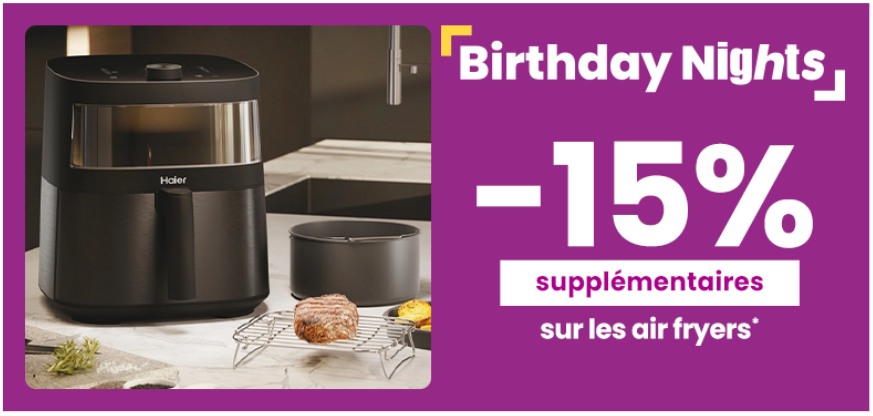 Birthday Nights: -15% zusätzlich auf Air Fryer bei Conforama – Nur bis 9 Uhr morgens