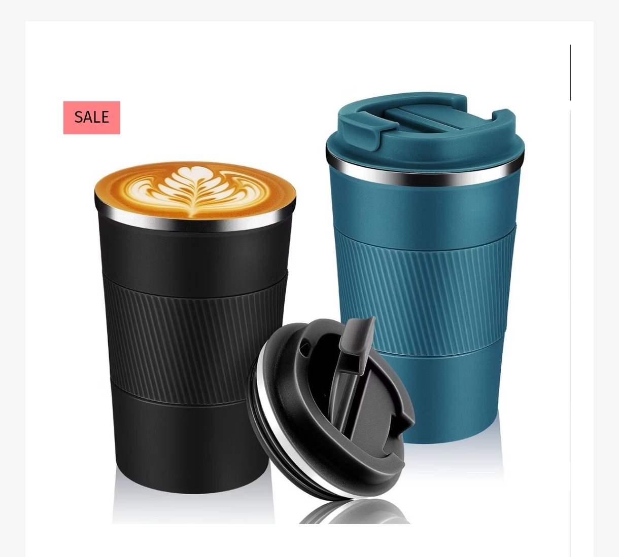 2 Pack 380 ml Edelstahl Reise-Thermo-Kaffeebecher für heisse & kalte Getränke