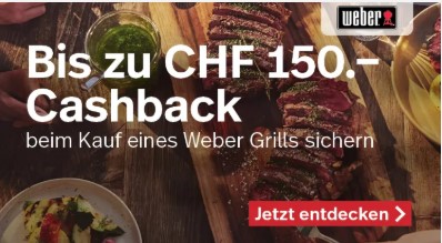 Weber Frühlingsaktion 2026 bei Nettoshop – Bis zu CHF 150.– Cashback sichern