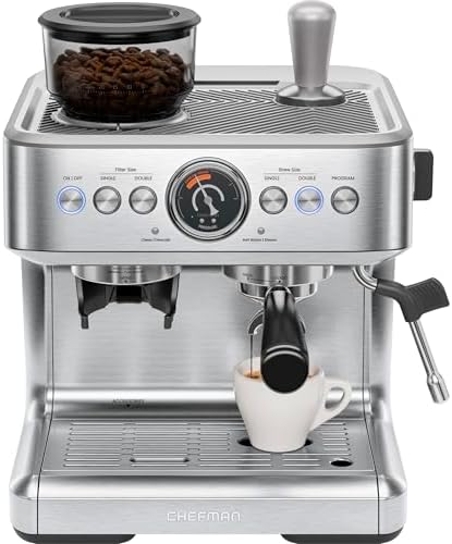 Chefman Crema Supreme 15 Bar Espresso Machine mit Milchschäumfunktion